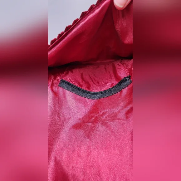 Woven Handmade Envelope Clutch Bag, Small, Maroon - Picture 3 of 4